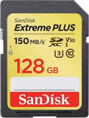 Card Sandisk Extreme Plus MicroSDXC 128GB Clasa 10 + Adaptor SD foto