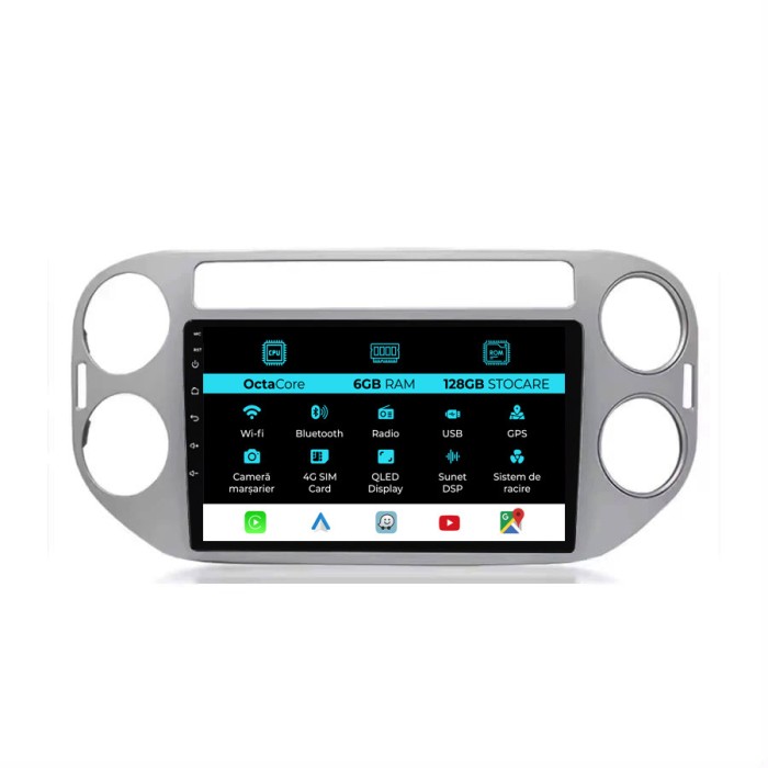 Navigatie Dedicata Volkswagen Tiguan (2006-2016), 9Inch, 6Gb Ram, 128Gb Stocare, Carplay