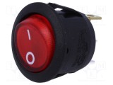 Rocker SPST SCI 2 OFF-(ON) 10A/250VAC cu lampa neon roșie