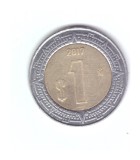 Moneda Mexic 1 peso 2017, stare buna, curata, America Centrala si de Sud, Bronz-Aluminiu