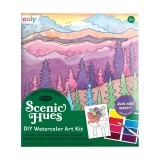 Cumpara ieftin Set Acuarele Ooly Scenic Hues Aventura in Padure, 8 Planse Postale, Pensula, Ghid, 20x18 cm, 8+ ani