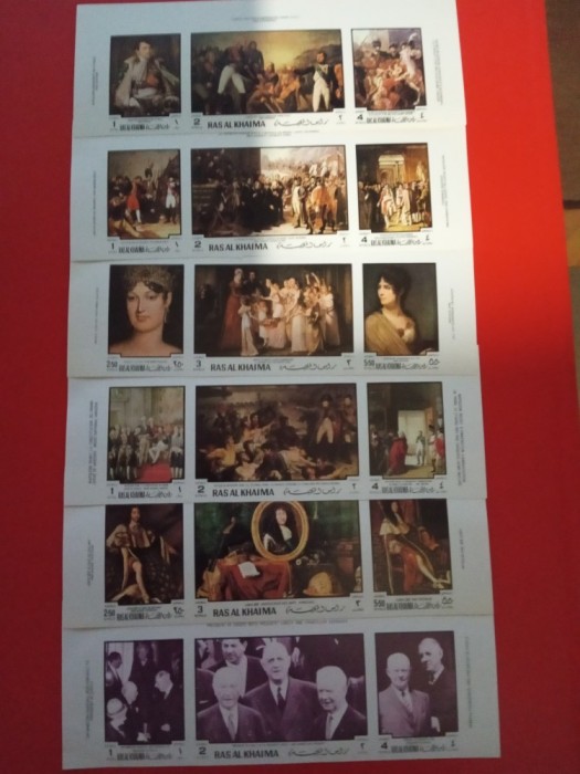 RAS AL KHAIMA, ISTORIA FRANȚEI - SERIE COMPLETĂ IMPERF. MNH