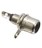 Mufa RCA mama panou nichelat negru