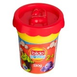 Plastilină roșie &icirc;n pahar cu formă animal &icirc;n capac, 130g, CMCLASS