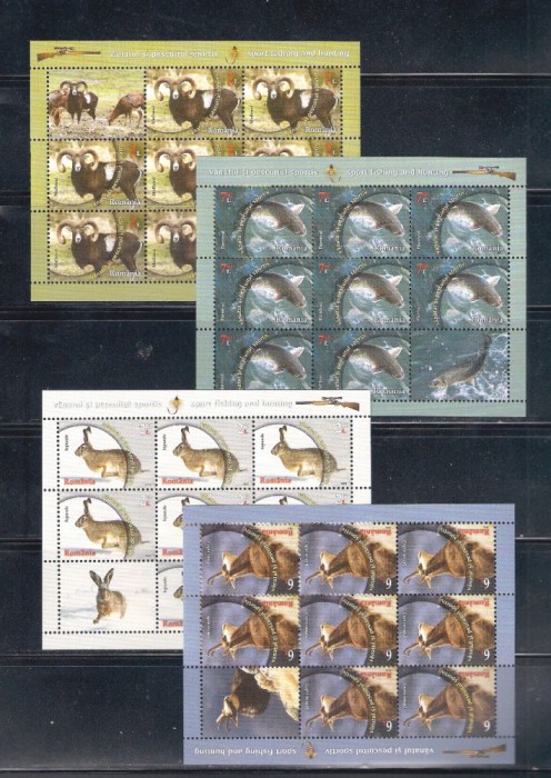 ROMANIA 2013 - VANATUL SI PESCUITUL SPORTIV (UZUALE) , MINICOLI, MNH - LP 1987b