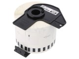 Etichetă Autoadezivă Albă 62mm x 30,48m Neagră