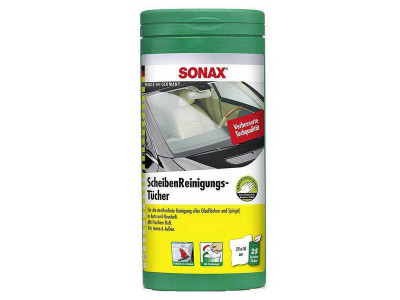 Set Servetele Umede Curatare Geamuri Sonax Glass Cleaning Wipes, 25 buc foto