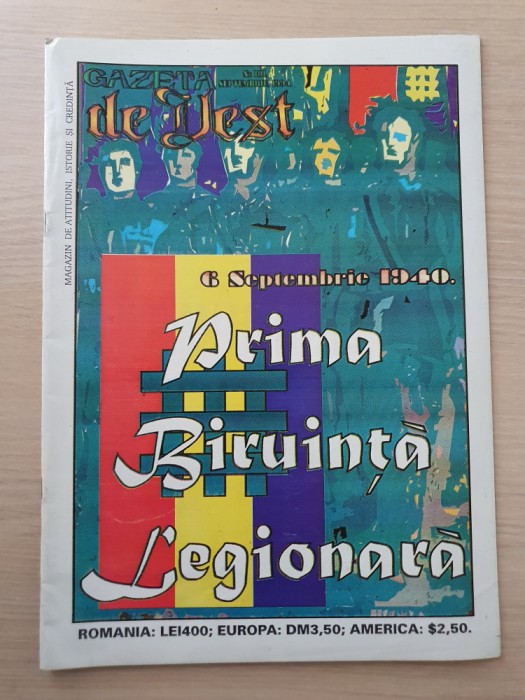 gazeta de vest septembrie 1994-art.prima biruinta legionara,horia sima,radu gyr