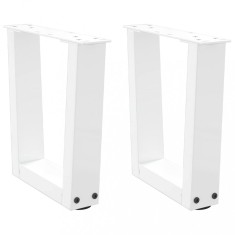 vidaXL Picioare pentru măsuță de cafea &icirc;n formă de V, 2 buc., alb, 40x(30-31,3) cm, oțel 4012605