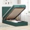 vidaXL Cadru de pat otoman cu saltele, catifea verde &icirc;nchis 90x190cm 3313586