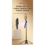 Gimbal inteligent FUNSNAP A6 cu recunoaștere AI, urmărire inteligentă la 360 de grade, suport pentru fotografiere mobilă, live streaming și anti-vibra