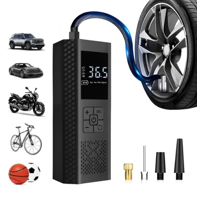 Compresor Aer Portabil 150 PSI &amp;ndash; Pompa Electrica Auto cu Manometru, LED și Oprire Automată, pentru Mașină, Moto, Bicicletă, Minge foto