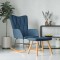 Gossi scaun balansoar cu taburet, albastru, textil