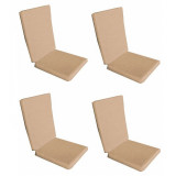 Set 4 perne decorative pentru scaun de bucatarie cu spatar, dimensiune sezut 42x40 cm, spatar 42x50 cm, culoare bej, Palmonix