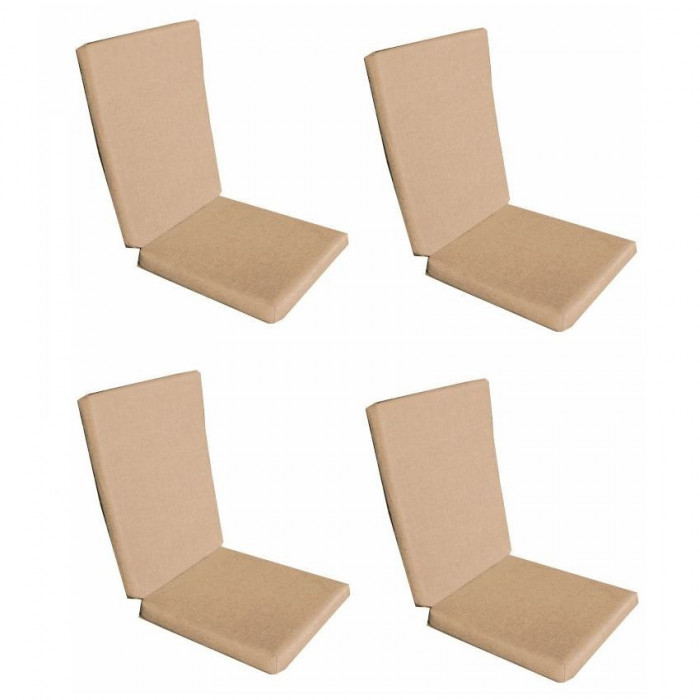 Set 4 perne decorative pentru scaun de bucatarie cu spatar, dimensiune sezut 42x40 cm, spatar 42x50 cm, culoare bej