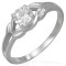Inel de logodnă din oțel - zirconiu transparent &icirc;ntr-o buclă - Marime inel: 51