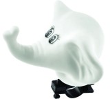 Sonerie Bicicleta Copii Elefant, Plastic/Cauciuc, Alba, Prindere 22.2mm