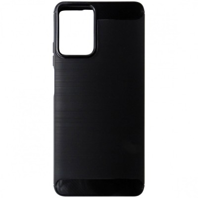 Husa tip capac spate Carbon silicon neagra pentru Motorola Moto G04, G04s, G24, G24 Power, E14 foto