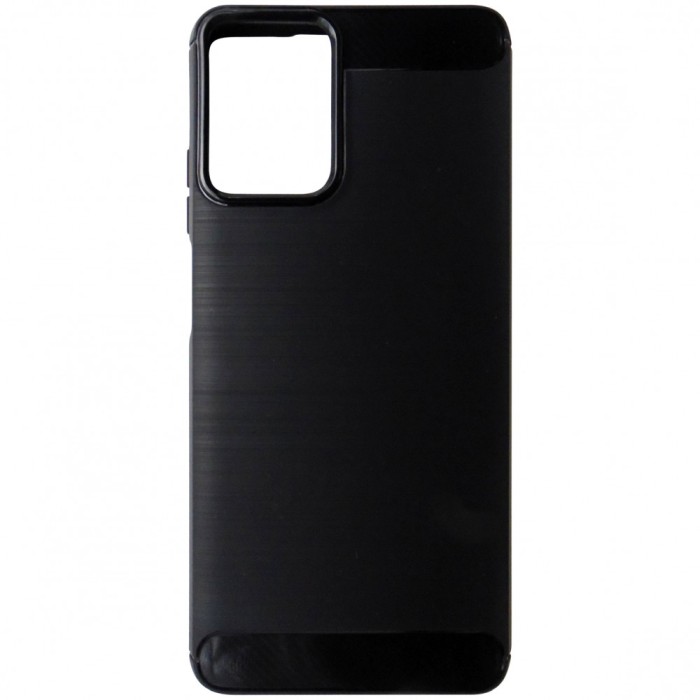 Husa tip capac spate Carbon silicon neagra pentru Motorola Moto G04, G04s, G24, G24 Power, E14