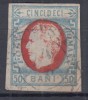 ROMANIA 1869 LP 29 b REGELE CAROL I CU FAVORITI VALOAREA 50 BANI STAMPILAT