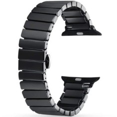 Curea iUni compatibila cu Apple Watch Ultra/SE/8/7/6/5/4/3/2/1, 38mm, Ceramic Belt, Black