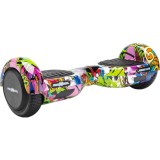 Scooter Electric FreeWheel Junior Lite Graffiti Mov, Autonomie 12 Km, Putere motoare 400W (2*200W)