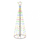 Brad de Craciun conic, 108 LED-uri, multicolor, 70x180 cm