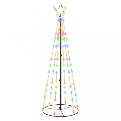 Brad de Craciun conic, 108 LED-uri, multicolor, 70x180 cm foto