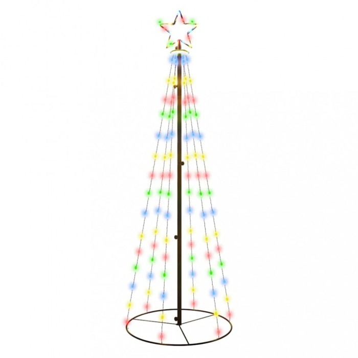 Brad de Craciun conic, 108 LED-uri, multicolor, 70x180 cm