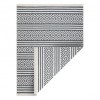 Covor TWIN 22996 geometric, dunga bumbac, cu două fețe, Franjuri ecologice - antracit / crem, 60x90 cm
