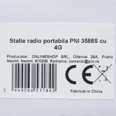 Statie radio portabila PNI 3588S, GSM 4G, camera foto duala, ecran color 2.4 inch, Li-Ion 3800 mAh, IP68