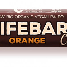 Baton cu portocale in ciocolata raw Lifebar Bio, 40g, Lifefood