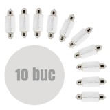 Bec Auto SV8.5 15x41mm 12V 5W Carguard - Set 10 Bucati, Lumini Interior, Plafoniera