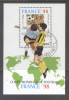 Laos 1996 World Cup Football France perf. sheet Mi.B157 used TA.066, Stampilat