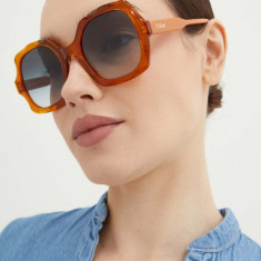 Chloé ochelari de soare femei, culoarea portocaliu, CH0226S