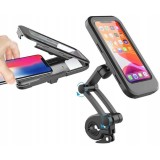 Suport Telefon Bicicleta Universal Impermeabil Rotativ Negru Clema