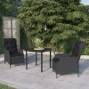 Gossi set de mobilier pentru gradina, 3 piese, gri inchis