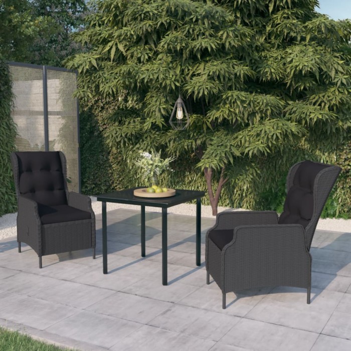Gossi set de mobilier pentru gradina, 3 piese, gri inchis