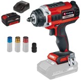 Einhell IMPAXXO 18/450 PXC + Starter Kit - Masina de insurubat cu impact patrat 1/2 inch 400 Nm accesorii + Set 1 acumulator si incarcator Li-Ion 18 V
