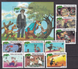 Turks Caicos 1981 Disney MI 554-562 + bl.34 . MNH