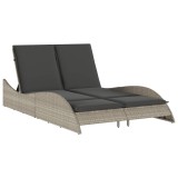 Cumpara ieftin Sezlong cu perne, gri deschis, 114x205x73 cm, poliratan