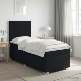 Cumpara ieftin Pat boxspring cu saltea cu headboard Negru 80 x 200 cm Tesatura