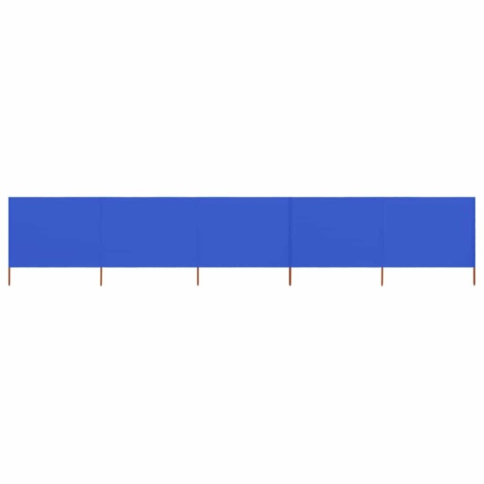vidaXL Paravan anti-v&acirc;nt cu 5 panouri, azur, 600 x 120 cm, textil