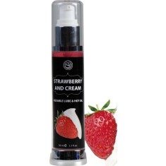 Lubrifiant Kissable and Hot Oil cu capsuni 50 ml