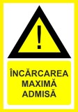 Placuta pentru incarcare maxima admisa