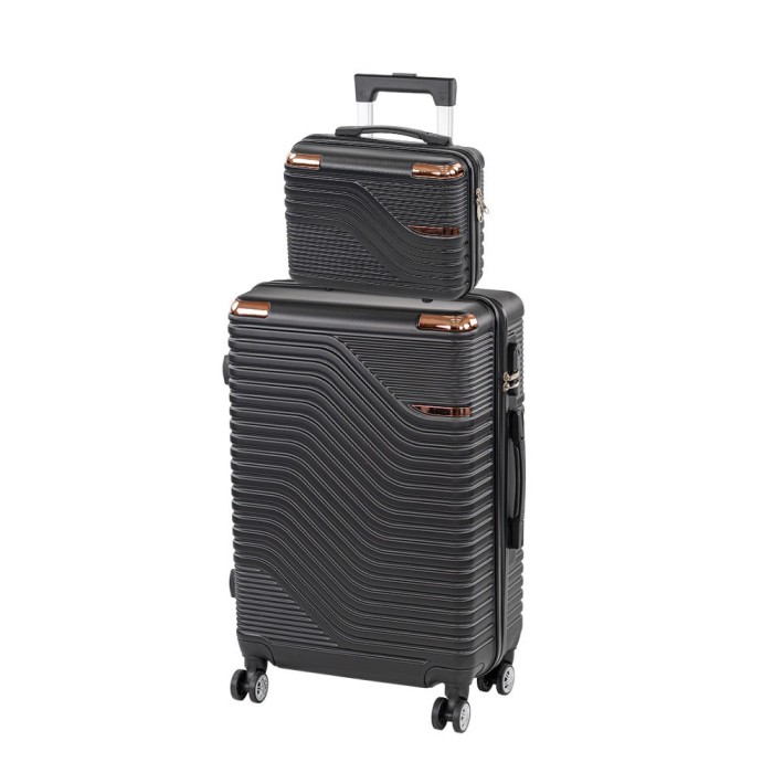 TraveLux Urban VII gurul&oacute;s bőr&ouml;nd szett fekete