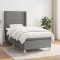 vidaXL Pat box spring cu saltea, gri &icirc;nchis, 90x190 cm, textil 3131874