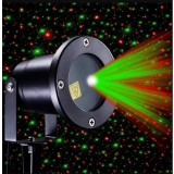 Proiector laser craciun, telecomanda, metal inoxidabil, rosu, verde, Star