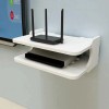 Suport pentru router si accesorii, dimensiuni 20 x 30 cm, cu 2 compartimente, din PVC, finisaj mat, alb