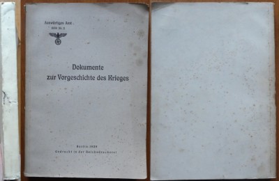 Serviciul de Informatii German , Documen. premergat. razboiului , Berlin , 1939 foto